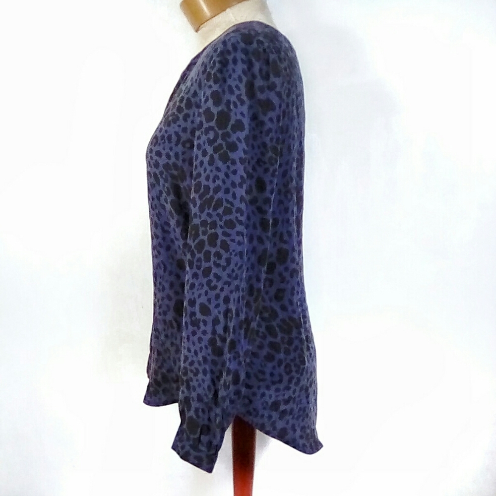 Max Studio Leopard Print Silk Button Down Blouse - image 3